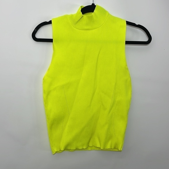 Zara Neon yellow stretchy knit turtleneck top - Picture 7 of 7